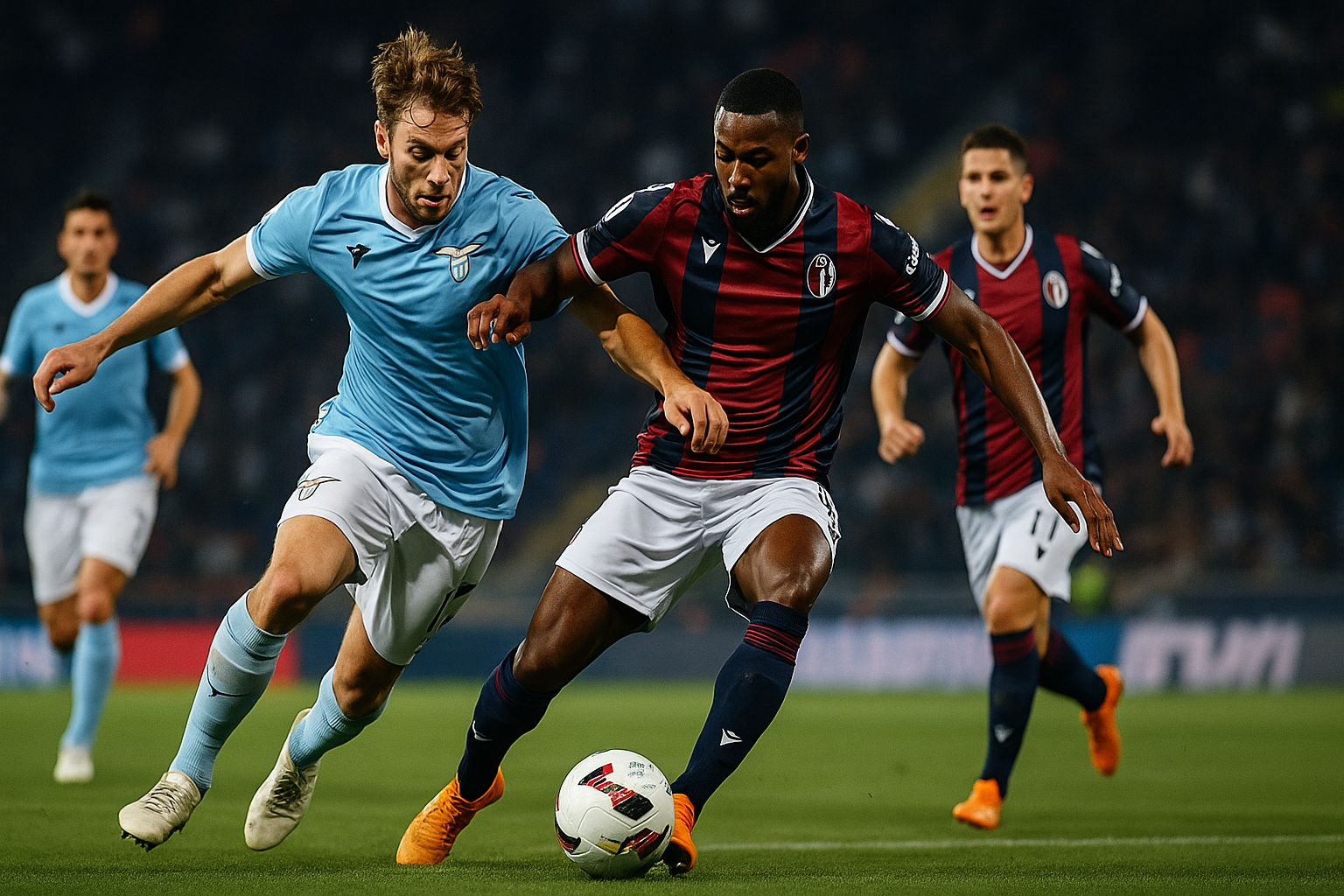 Lazio Bologna 2-0 — Lazio vince al Dall'Ara, Bologna pagano l'Europa League