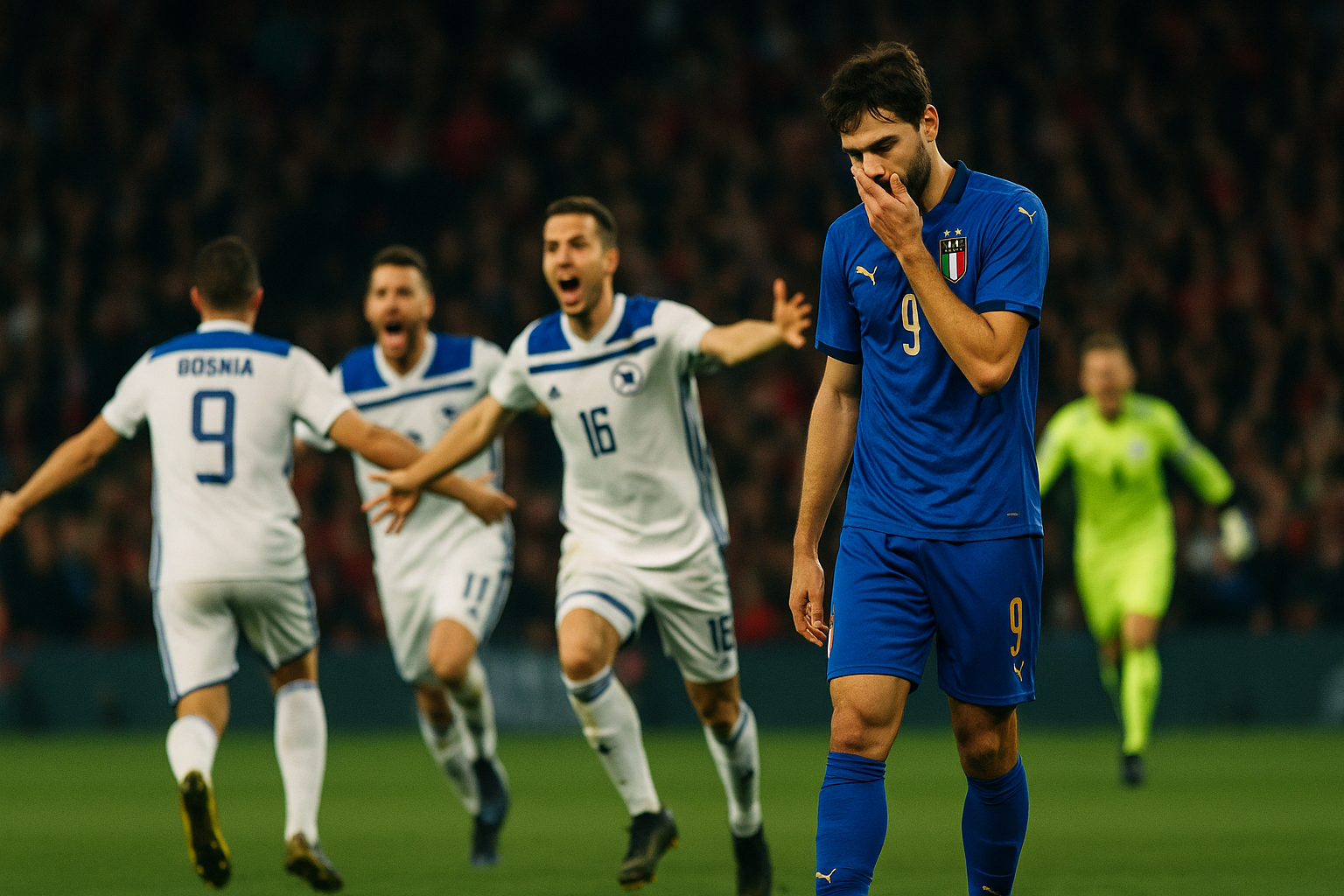 Nazionale italiana eliminata dai Mondiali: la Bosnia vince ai calci di rigore
