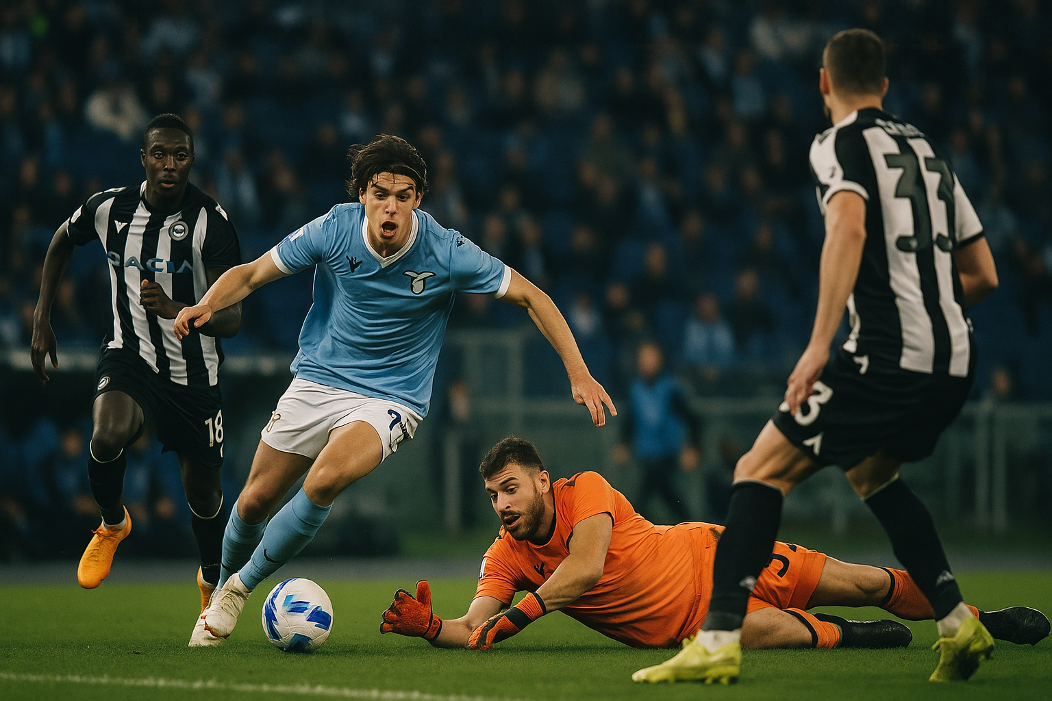 Lazio Udinese 3-3 — Thriller all'Olimpico: Maldini salva la Lazio al 96°, 3-3 con l'Udinese