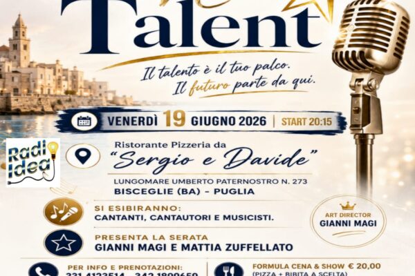 “The New Talent” il 19 giugno a Bisceglie