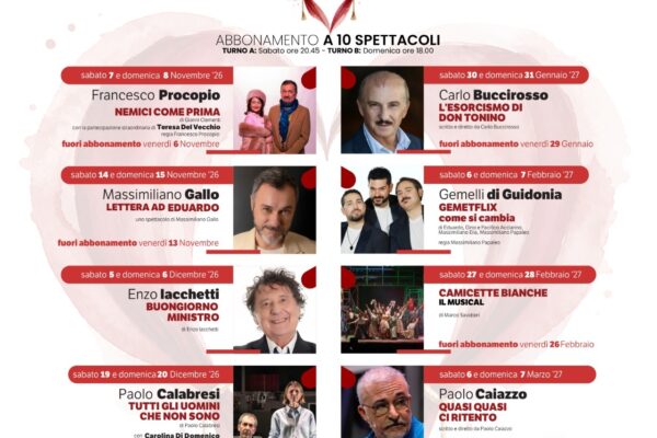Teatro delle Arti, svelata la stagione 2026/2027