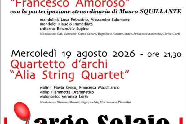 Al via alla 32ª Rassegna di Musica da Camera “Largo Solaio dei Pasti”