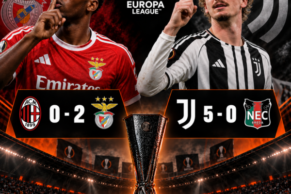 Risultati Europa League: manita Juve, crollo Milan