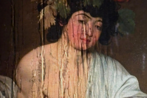 Per la pioggia agli Uffizi si infiltra acqua vicino al Bacco di Caravaggio