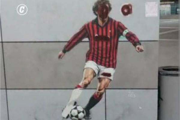 Franco Baresi non si tocca: lo sfregio al murale