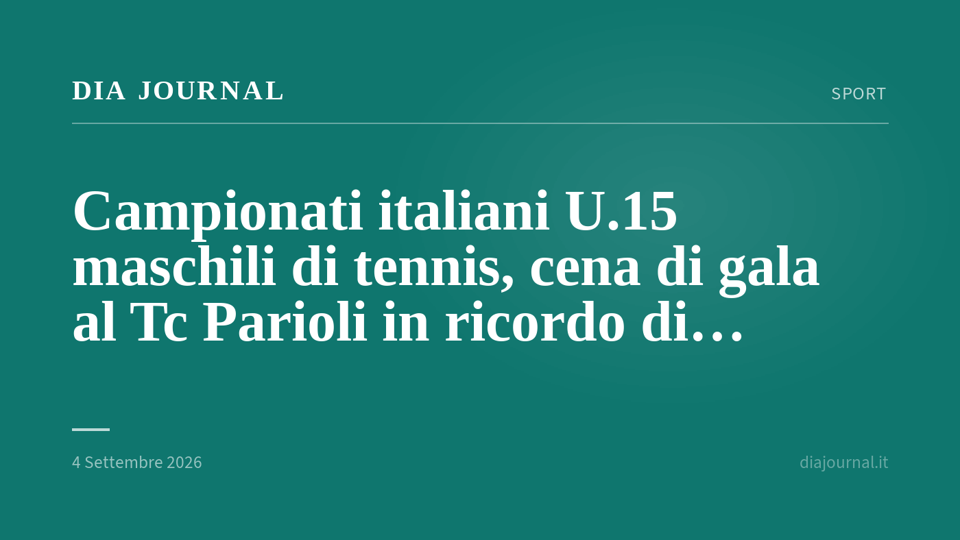 campionati italiani U.15 — DIA Journal