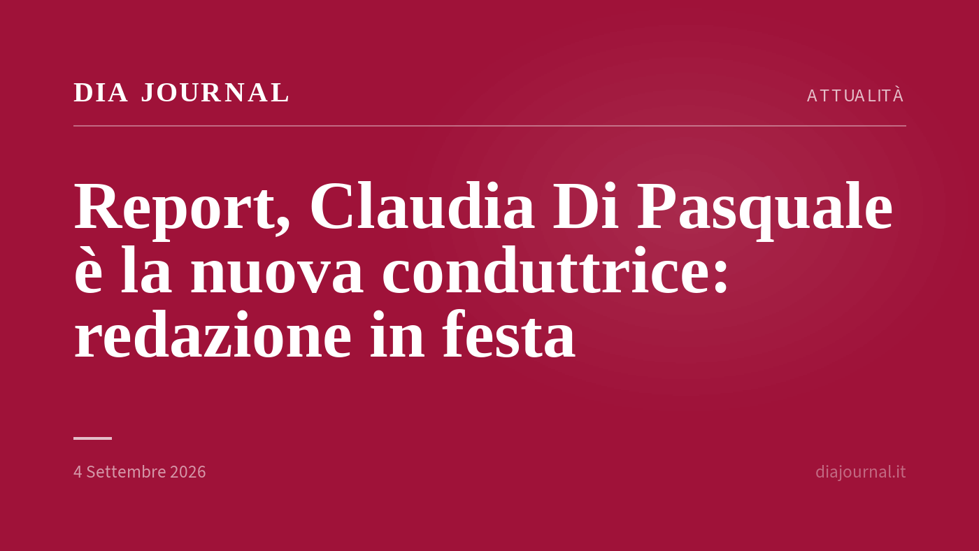 Claudia Di Pasquale nuova conduttrice — DIA Journal