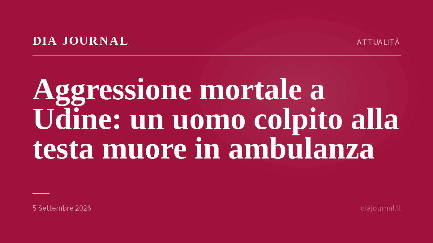 uomo ucciso a colpi di cacciavite — DIA Journal