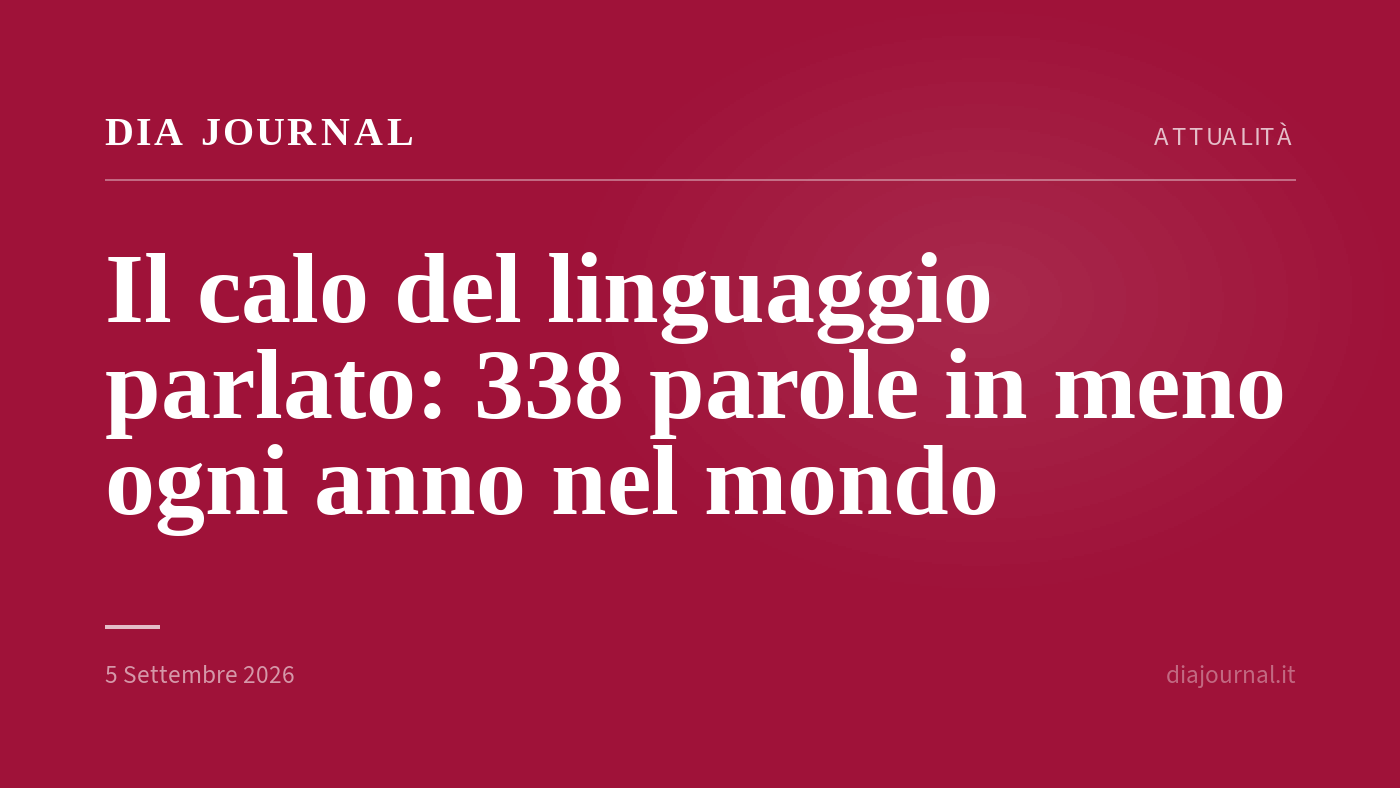 calo del linguaggio parlato — DIA Journal