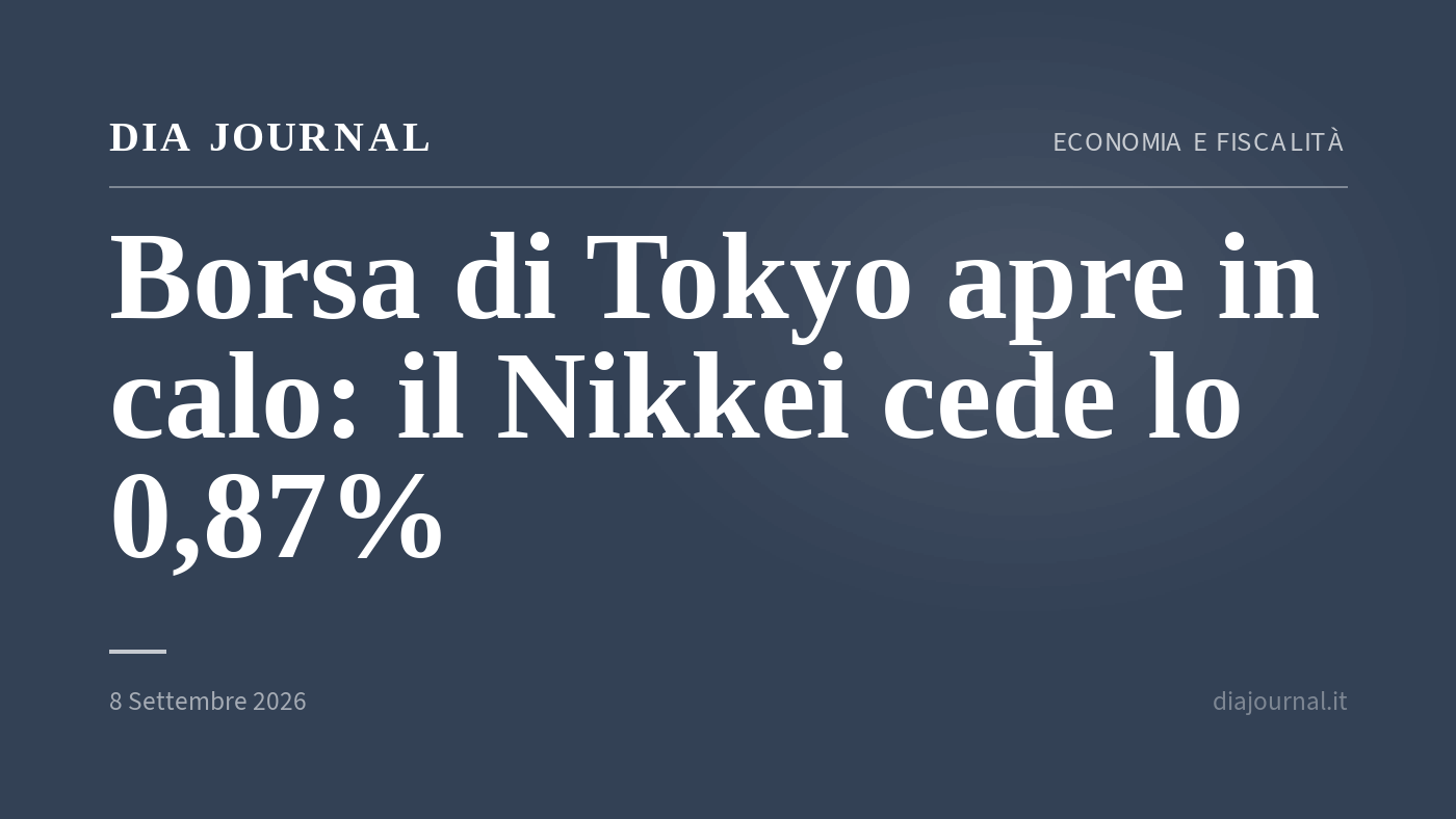 Borsa Tokyo apre in ribasso — DIA Journal