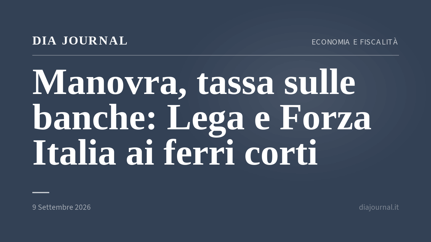 manovra di bilancio — DIA Journal