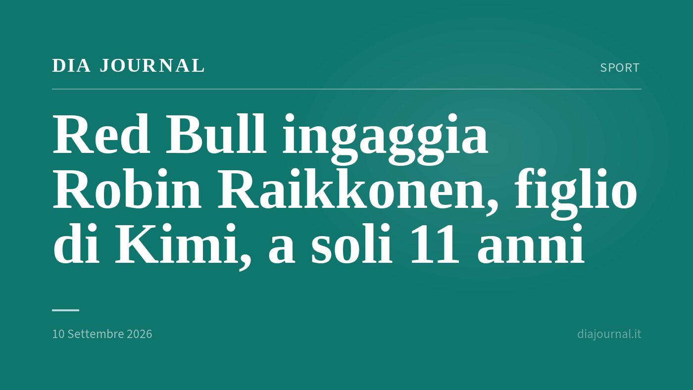 Red Bull ingaggia Mika Raikkonen — DIA Journal