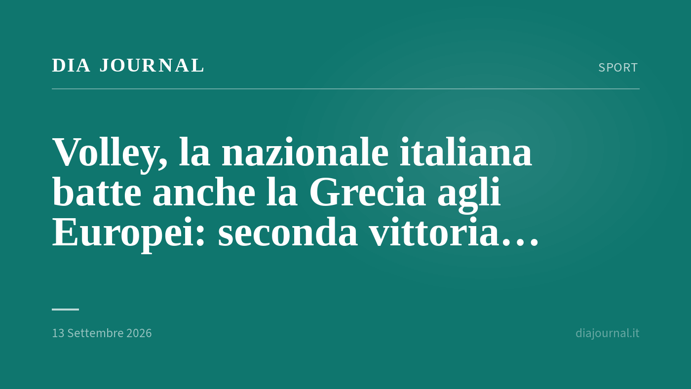 Europei pallavolo Italia — DIA Journal