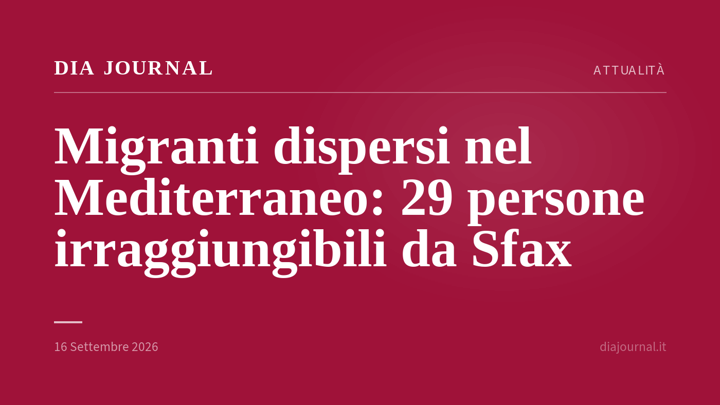 migranti dispersi nel Mediterraneo — DIA Journal