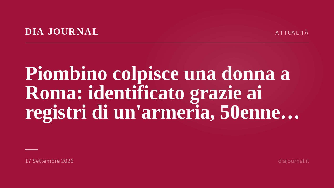 donna ferita da un piombino — DIA Journal