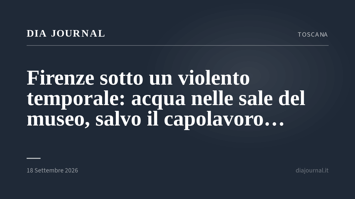 bomba d'acqua su Firenze — DIA Journal