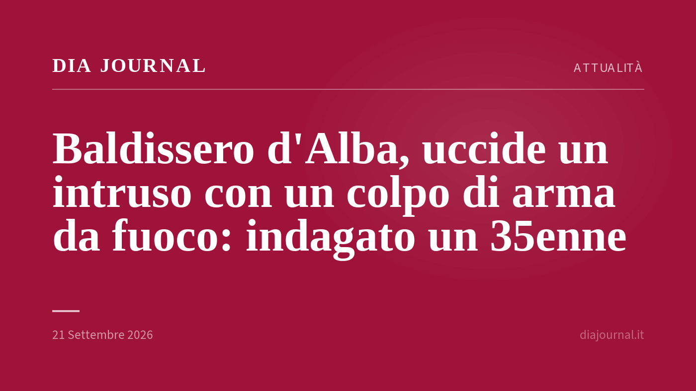 spara e uccide un ladro — DIA Journal