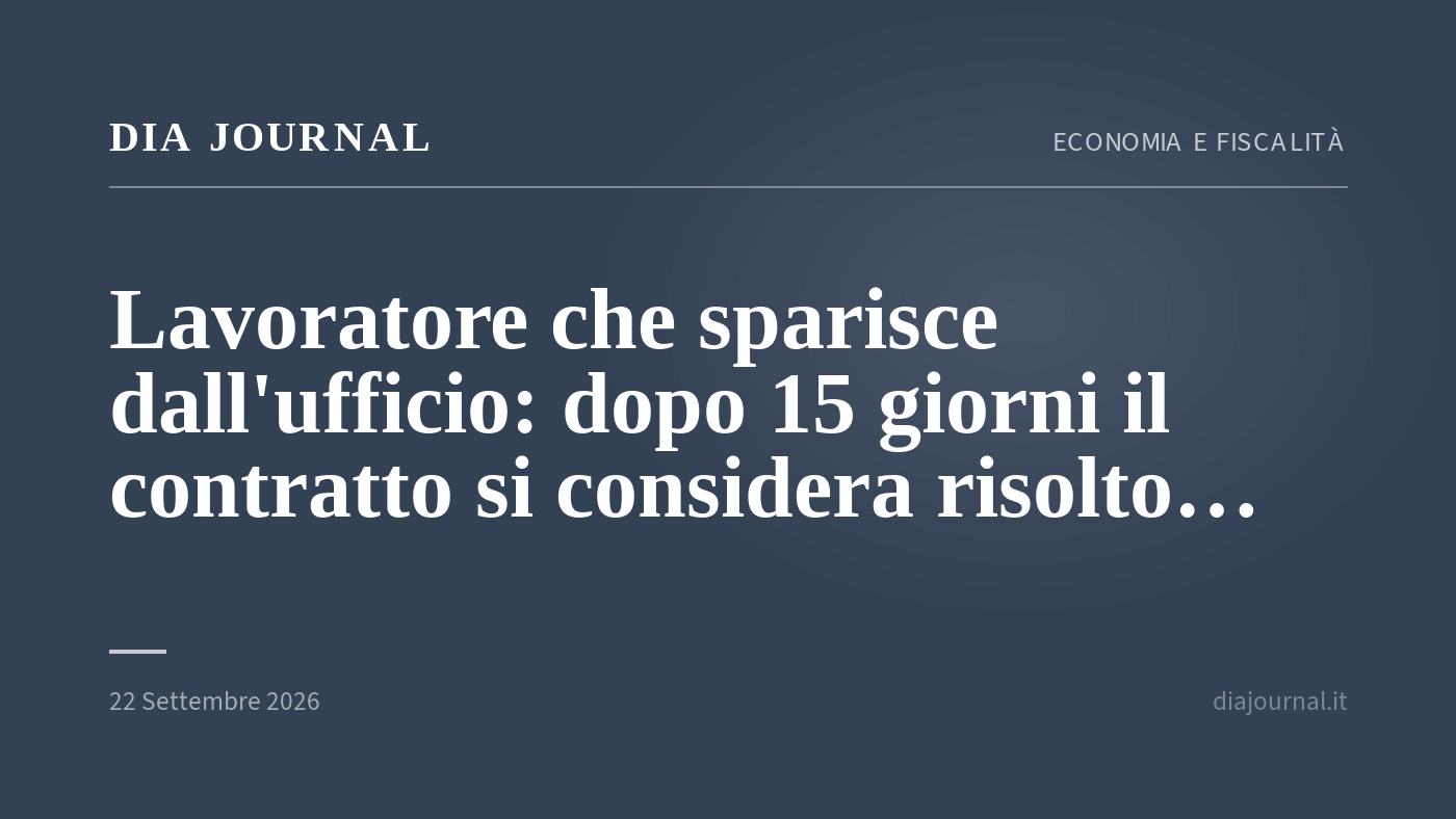 dimissioni per fatti concludenti — DIA Journal
