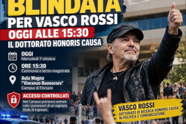 Vasco Rossi dottore honoris causa all’Università di Salerno