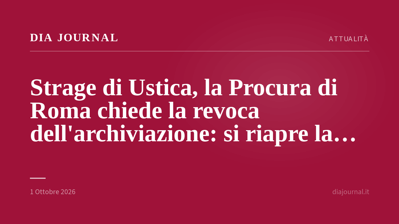 strage di Ustica — DIA Journal
